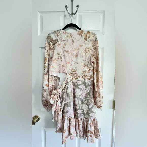 ZIMMERMANN
Lyre Linen Mini Wrap Dress Zimmerman Size 4 =L-XL - Picture 6 of 8